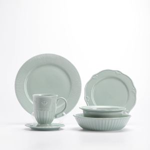 Stoneware Transparent Glaze 30pcs Dinnerware Set 