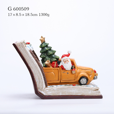 Poly Santa Drive Car with Xmas Tree Ornament with LED in The Book 