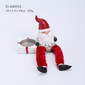 Polyresin Santa with Candle Holder