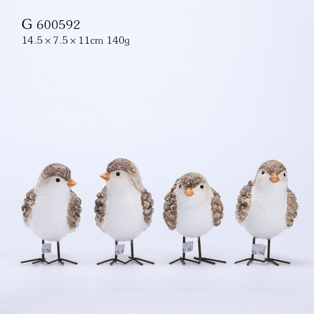 4/A Polyresin Birds with Metal Legs