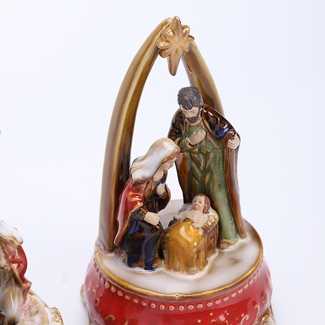 2/A Porcelain Nativity Family Scene with Turning Key Music