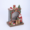 POLY FIREPLACE WITH SANTA WITH LED LIGHT